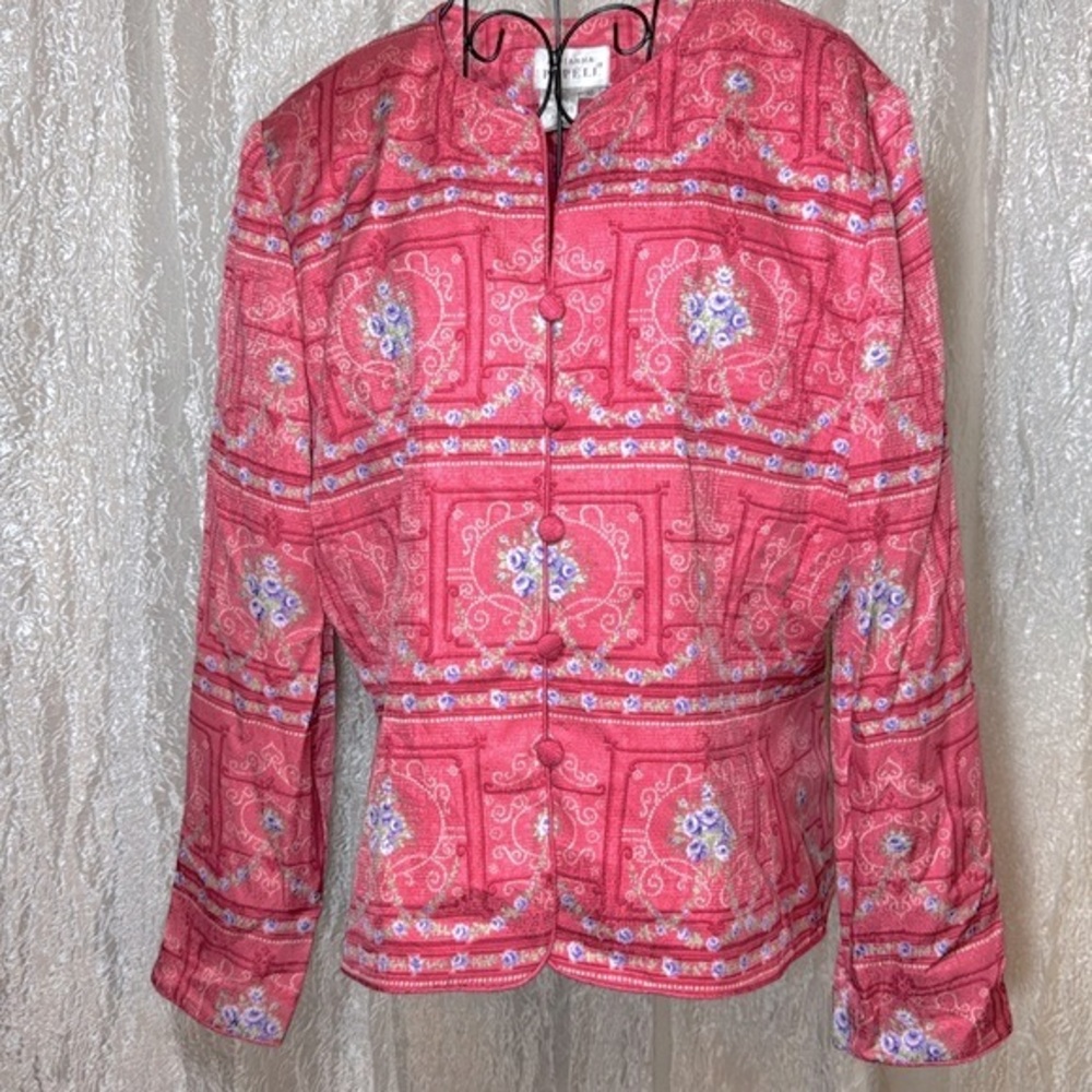 ADRIANNA PAPÉLL vintage 100% silk jacket